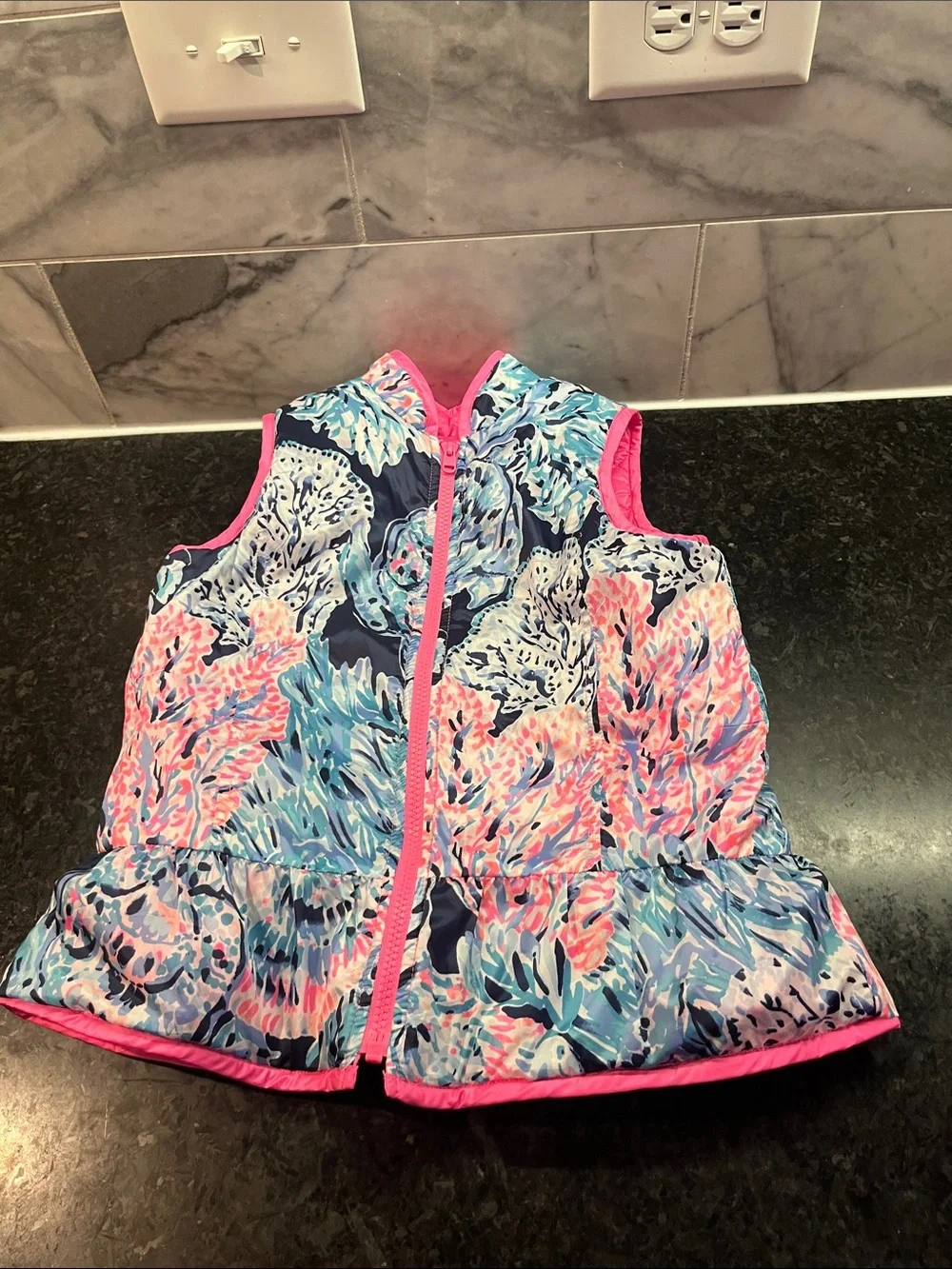 Lilly Pulitzer Hot Pink Quilted Girls' Vest